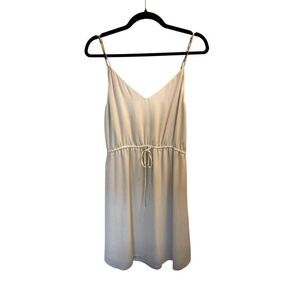 Babaton Aritzia cream beige tie waist dress size medium